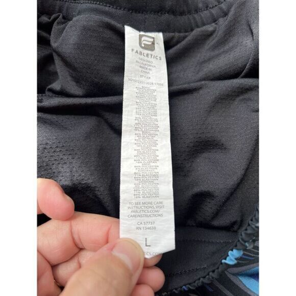 Fabletics Athletic Running Shorts with Blue Abstract Print Pattern Size Large - Picture 4 of 4
